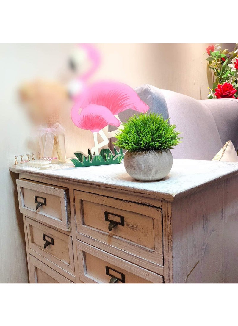 Rock Pow - Mini Artificial Plants Set 2 Pcs Small Fake Plants for Office Kitchen Bathroom Bedroom Mantle Shelf Living Room Faux Plants in Pots Modern Farmhouse Plants Home Decor - Image 1