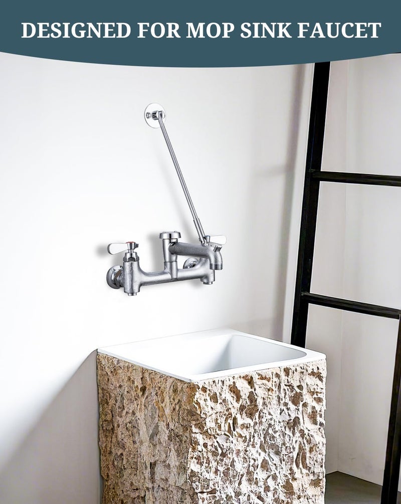 Phivan Commercial Mop Sink Faucet Support Rod Wall Bracket Wall Mount Service Sink Faucet Installation Kit Stainless Steel - Image 5