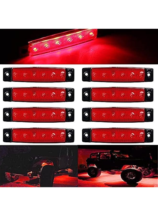 Loquat 8PCS LED Rock Strip Lights Car Underglow Wheel Fender Well Lighting Kits Waterproof for Golf Cart Jeep Offroad Truck Ford RV UTV ATV Snowmobile (Red) - Image 1