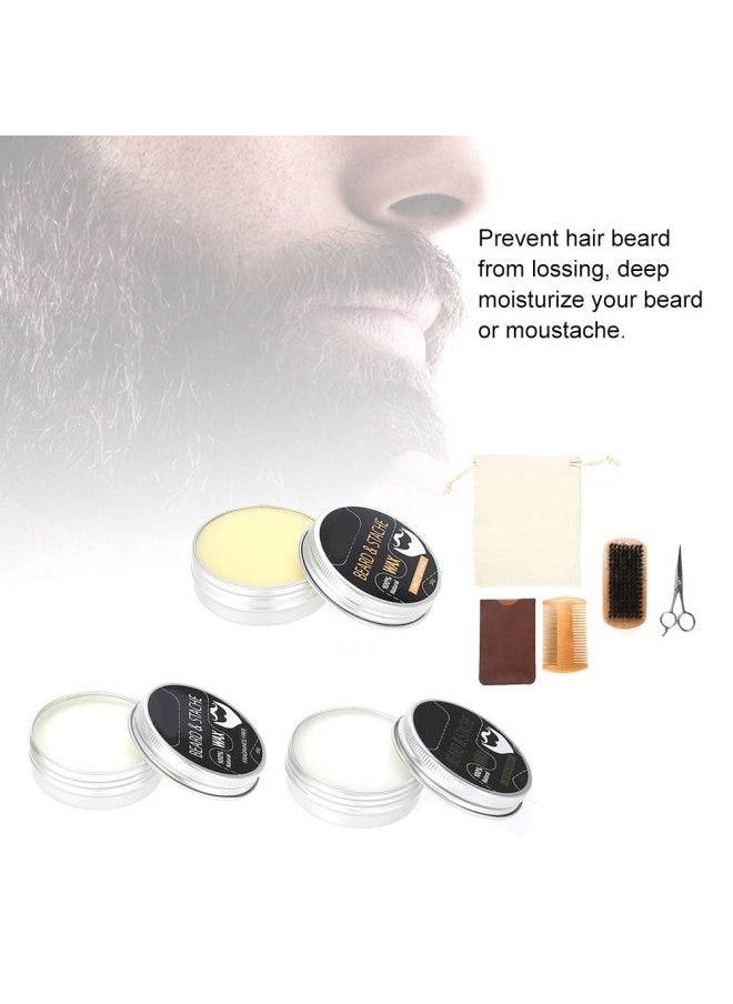 klarako - Beard Care Kit for Men,Beard Growth Grooming & Trimming Kit with Beard Balm, Beard Brush, Beard Comb, Sharp Scissors, Comb Bag,Cloth Bag - Image 1