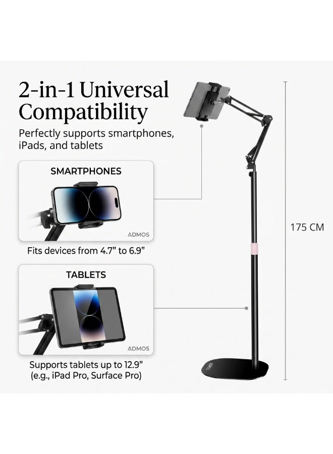 ADMOS 2-in-1 Telescopic Holder, Universal Mobile Phone, iPad, Tablet Stand - Image 3