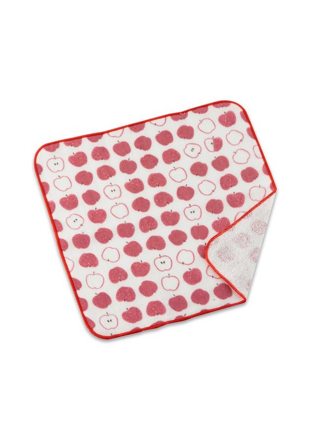 noren Japanese Cotton Towel Senshu (Osaka) Towel / Washcloth, Face Towel, Japanese Handkerchief / Made in Japan, 100%Cotton, Quick Drying, Absorbent, Ultra Soft, Thin (Washcloth, Apple) - Image 1