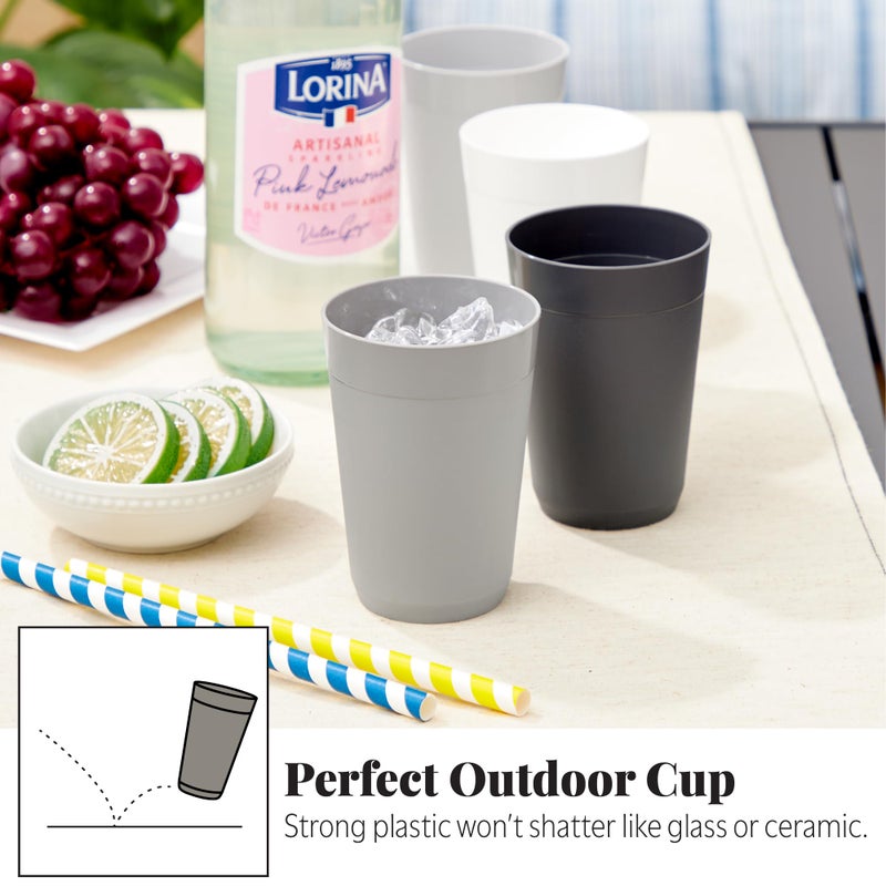 US Acrylic Newport 10 ounce Unbreakable Plastic Stackable Juice Tumblers in Grey Stone | Set of 12 Drinking Cups | Reusable, BPA-free, Made in the USA, Top-rack Dishwasher and Microwave Safe - Image 5