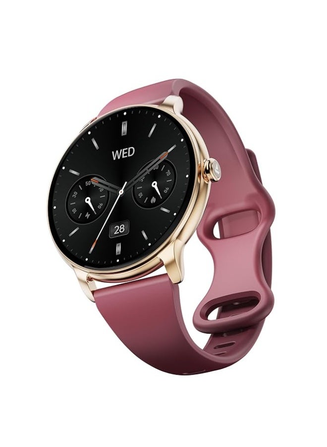 Boat Chrome Iris Fashion Smart Watch for Women - Elegant Ultra-Sleek Dial, Light-Weight Metal Body, 1.32" AMOLED Display, 1000 Nits, AOD, Female Wellness Tracking Watch for Woman (Velvet Wine) - Image 1