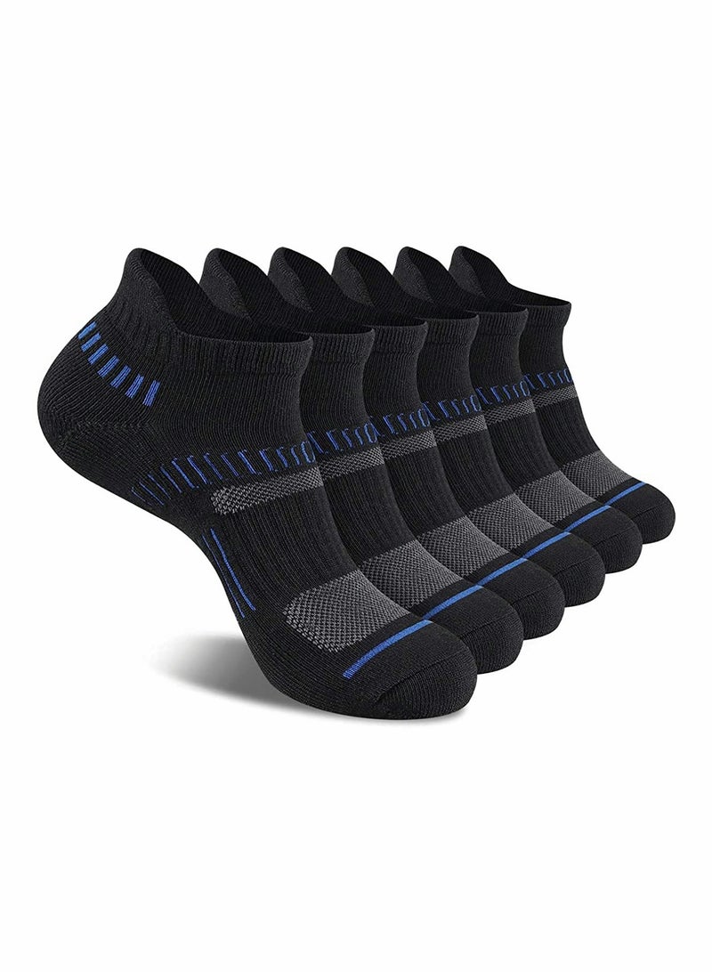 Mens Ankle Socks，Low Cut Athletic Tab Socks(Black) - Image 1