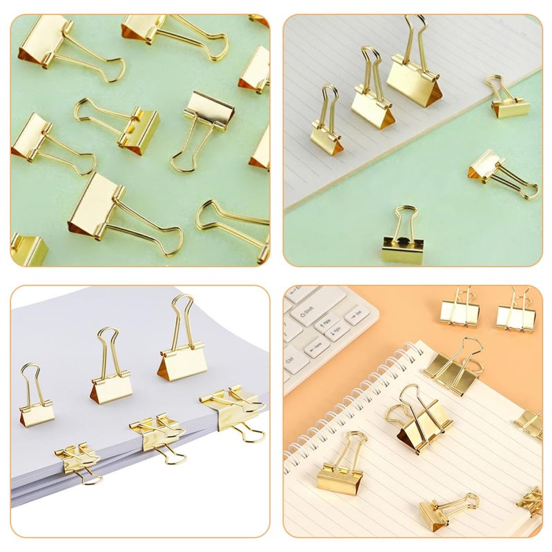 Gold Binder Clips 42pcs Mixed Sizes 19 25 32mm For Office School Document File Organization - Image 4