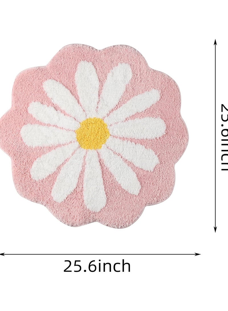 general Lovely bath mat, pink flower rug, absorbent non-slip mat, soft machine washable carpet mat for bedroom kitchen bathroom toilet flooring - Image 2
