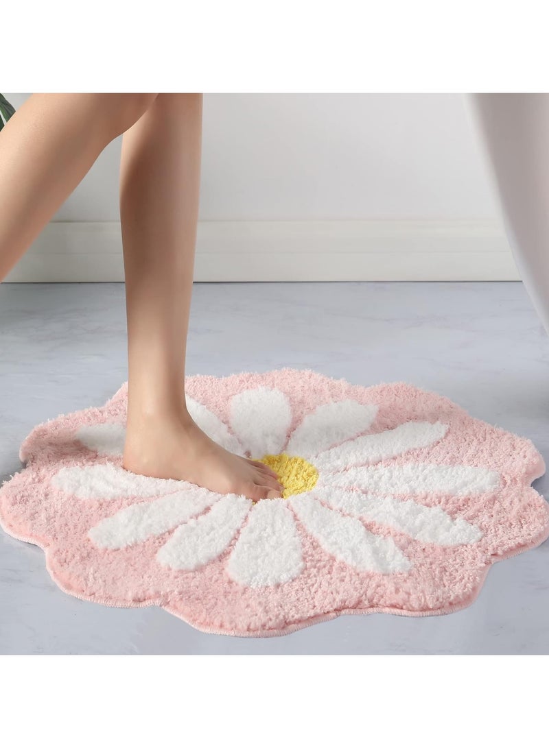 general Lovely bath mat, pink flower rug, absorbent non-slip mat, soft machine washable carpet mat for bedroom kitchen bathroom toilet flooring - Image 3
