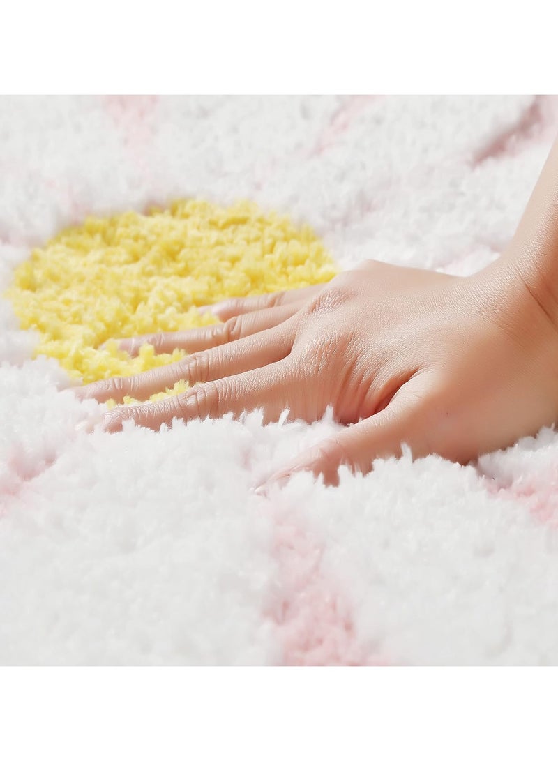 general Lovely bath mat, pink flower rug, absorbent non-slip mat, soft machine washable carpet mat for bedroom kitchen bathroom toilet flooring - Image 5
