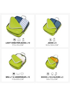 Gonex Compression Packing Cubes 4 Pieces Expandable Storage Travel Luggage Bags Organizers Green 4 Pieces Green Xl L M S  - Image 4