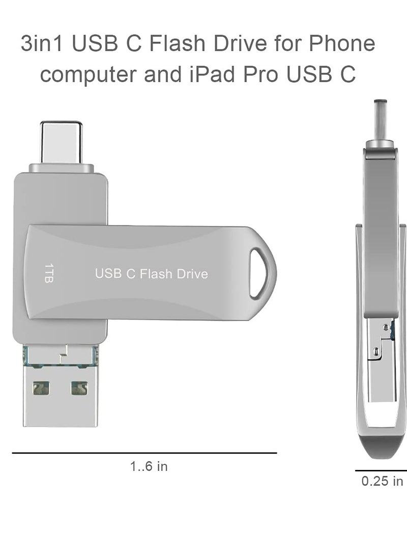 Generic 2TB (128gb upgrade) USB Flash Drives OTG Pen Drive Thumb Drive USB 3.0 Type C Pen-drive Memory Sticks Jump Drive USB A Data Storage Drive For Phones, Computers and Tablets  - Image 2