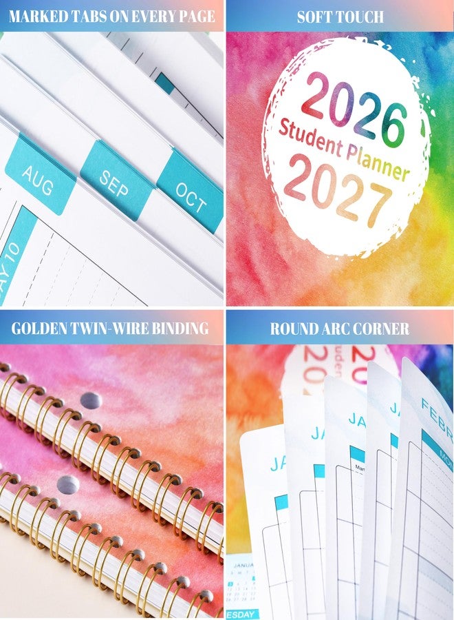 آرت فان مخطط الطالب 2026-2027 - مخطط دراسي 2026-2027، من يوليو 2026 إلى يونيو 2027، مقاس 8.5 × 11 بوصة، مخططات للعام الدراسي، مثقوبة بثلاثة ثقوب وملصقات - ملونة - Image 2