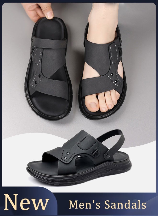 Men's cowhide leather sandal with soft, breathable and anti-slip sole  - Image 1