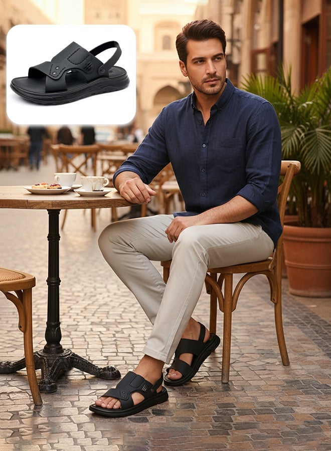 صندل رجالي من جلد البقر بنعل ناعم وجيد التهوية ومضاد للانزلاق - Image 1