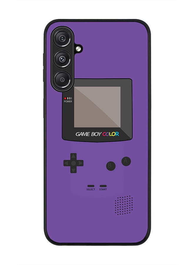 Stylizedd Rugged Black Edge case for Samsung Galaxy M34 5G, Custom Slim fit Flexible Anti Drop Thin Phone Case Cover - Gameboy Color - Purple - Image 1