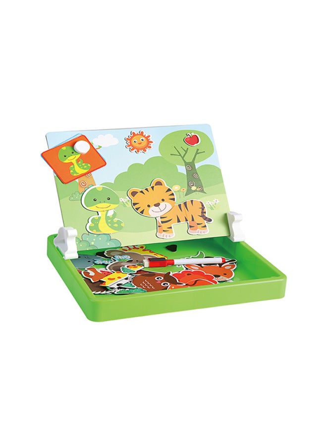 Early Education STEM DIY Graffiti Magnetic Puzzle Game Magnetic Puzzle-Color:Barbie Suit - Image 2