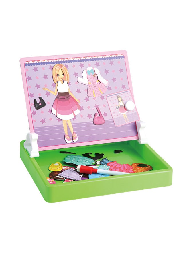 Early Education STEM DIY Graffiti Magnetic Puzzle Game Magnetic Puzzle-Color:Barbie Suit - Image 1