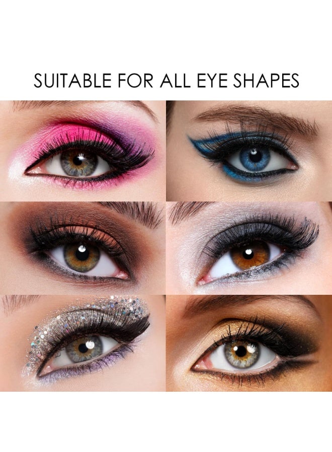 الكنز 8 أزواج رموش مغناطيسية مزدوجة بدون الحاجة إلى كحل أو غراء، رموش صناعية قابلة لإعادة الاستخدام، رموش صناعية ذات مظهر   طبيعي ثلاثي الأبعاد مقاوم للماء مع أداة وضع، سهلة الارتداء(أسود) - Image 5