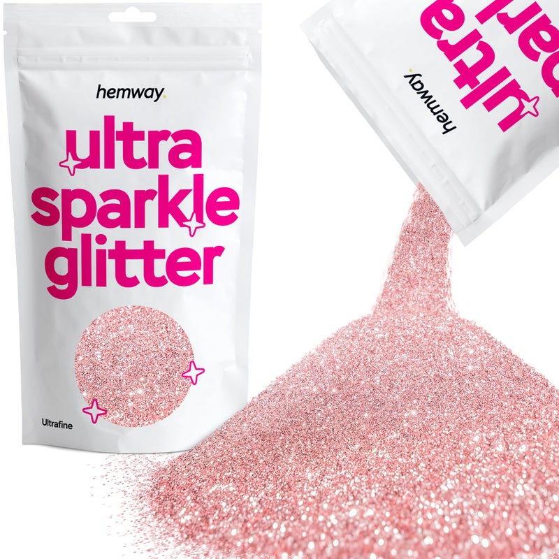 Hemway Hemway Ultra Sparkle Glitter  Light Rose Gold  Ultrafine Metallic Flakes for Resin  Epoxy Crafts  Supplies for Tumblers Festival Hair Face Body Eye  Nail Art Decoration  100 g