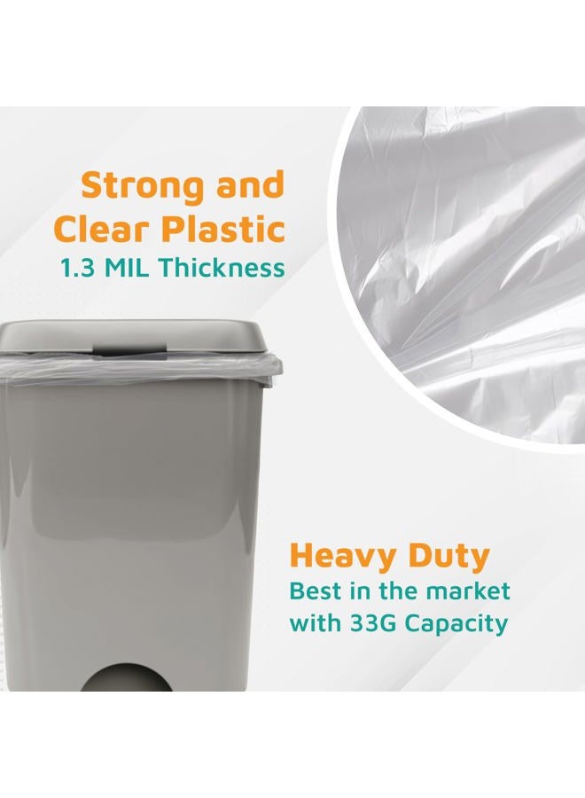PlasticMill 33 Gallon, Clear, 1.3 Mil, 33x39, 100 Bags/Case, Garbage Bags/Trash Can Liners. - Image 3