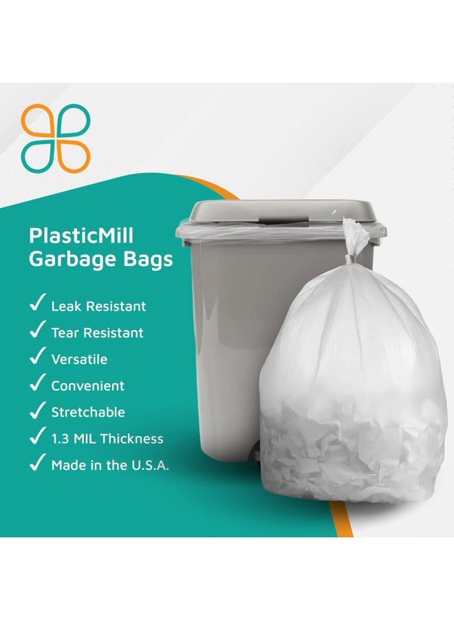 PlasticMill 33 Gallon, Clear, 1.3 Mil, 33x39, 100 Bags/Case, Garbage Bags/Trash Can Liners. - Image 5