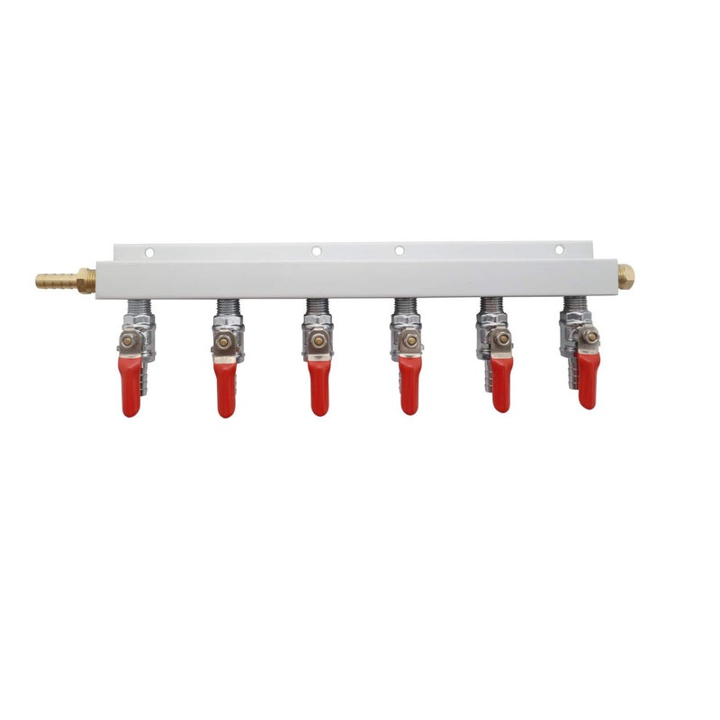 CRBrewBeer Gas Manifold, Beer Gas Distributor, Air Distributor CO2 Manifold - Splitter 5/16" Barb Fittings (6 way 5/16" Barb) - Image 2
