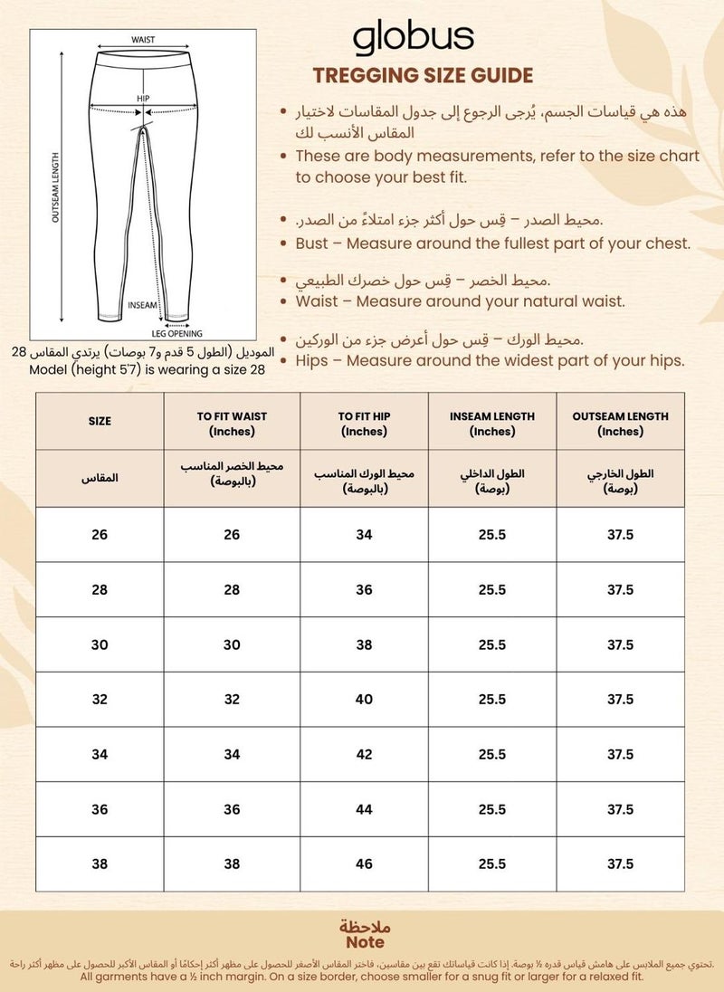 Globus Women's Black Mid-Rise Stretch Skinny Treggings - Image 2