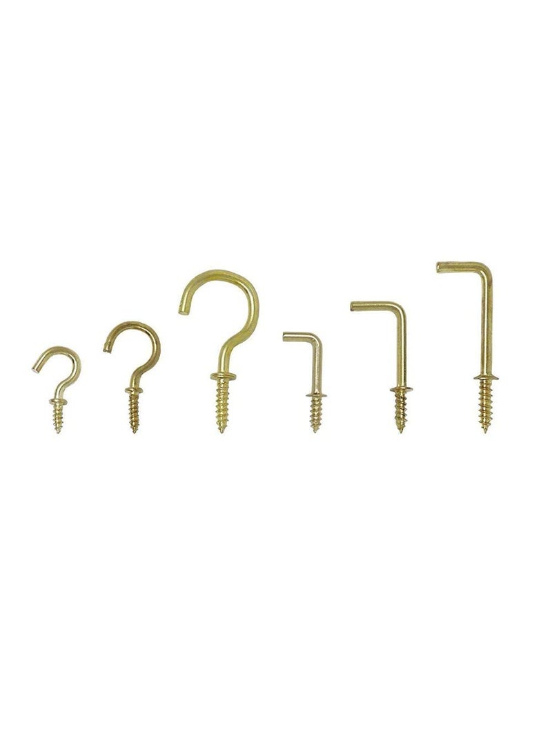 DIY Crafts DIY Crafts CTDIYHI44618 Kinds Metal Hooks Kit Including Screw Eyes Cup Hooks Square Ceiling Hooks SelfTapping Screws Hooks for  - Image 3