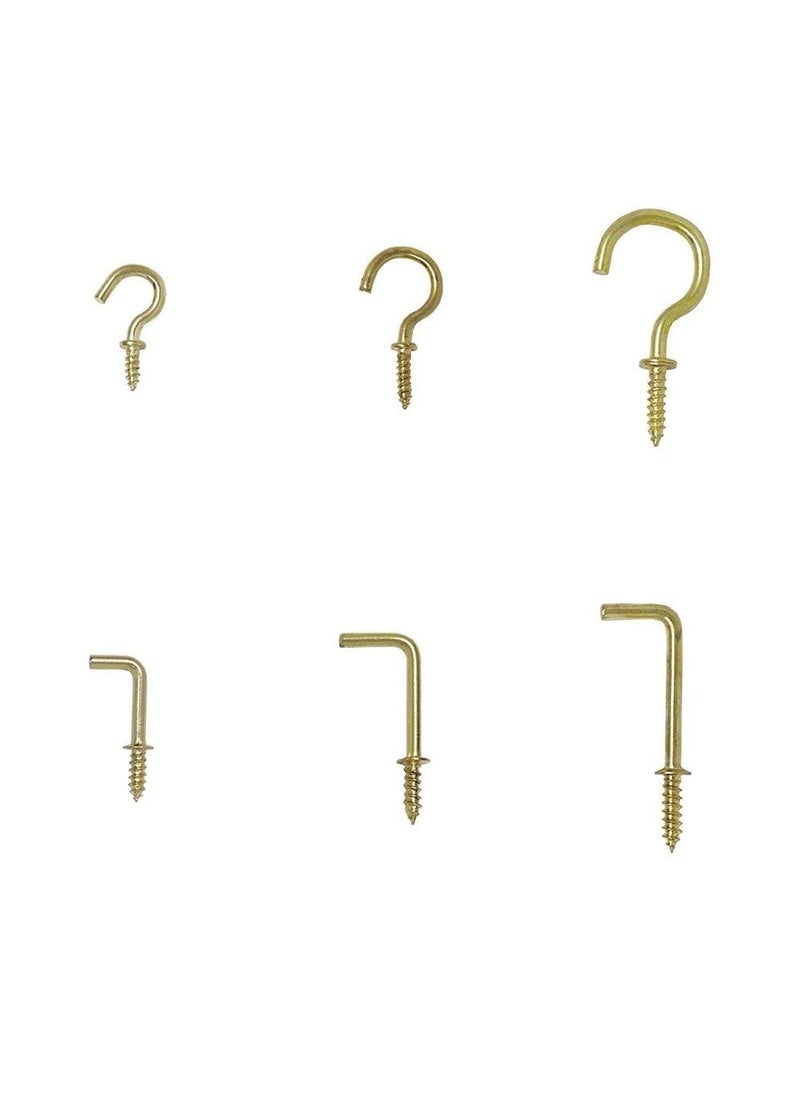 DIY Crafts DIY Crafts CTDIYHI44618 Kinds Metal Hooks Kit Including Screw Eyes Cup Hooks Square Ceiling Hooks SelfTapping Screws Hooks for  - Image 2