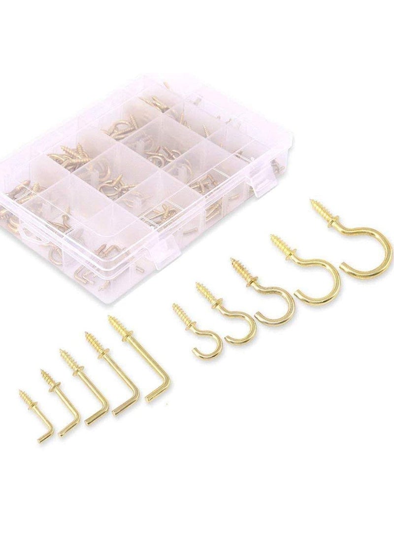 DIY Crafts DIY Crafts CTDIYHI44618 Kinds Metal Hooks Kit Including Screw Eyes Cup Hooks Square Ceiling Hooks SelfTapping Screws Hooks for  - Image 5
