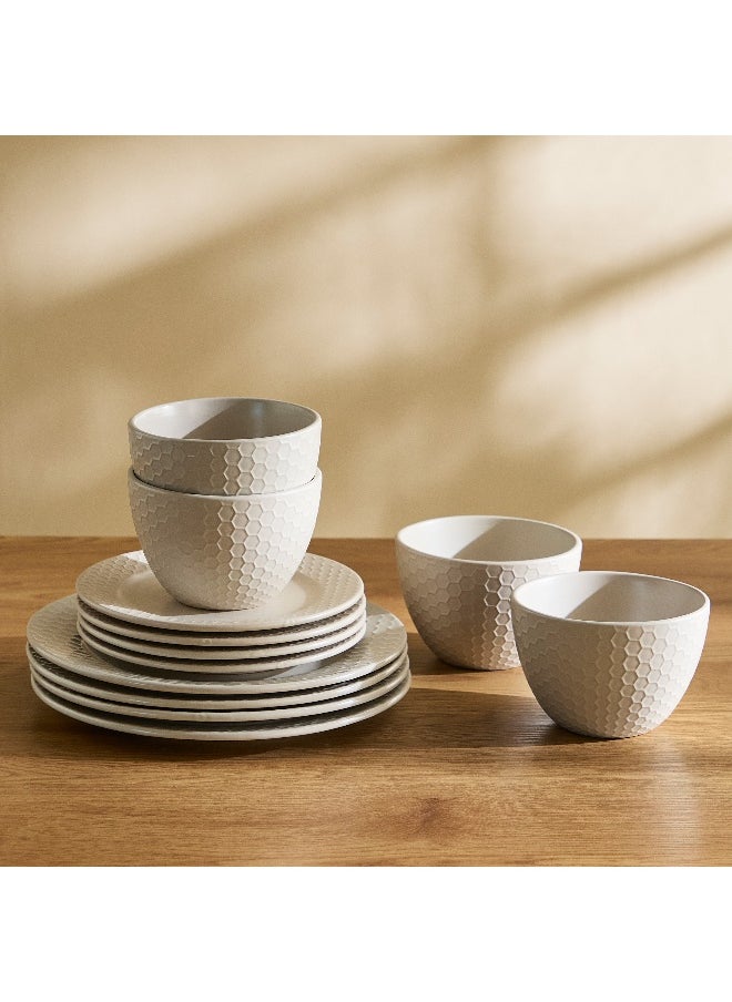 Home Box - Eleganza Timber 12-Piece Dinner Set - Serves 4 - Image 1