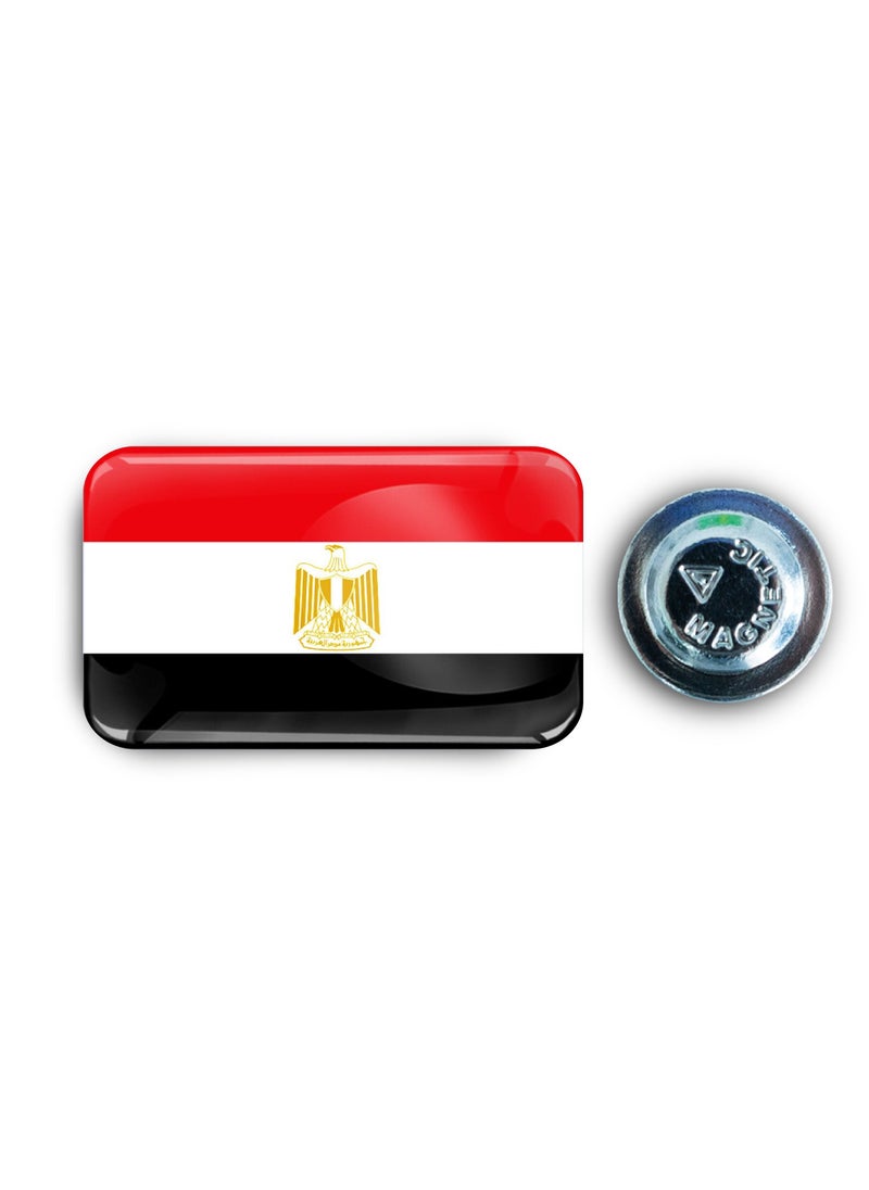 971MEDIA Egypt Flag - Metal Badge Epoxy Coated with Magnetic Pin that Doesn't Tear Clothes  - Image 1