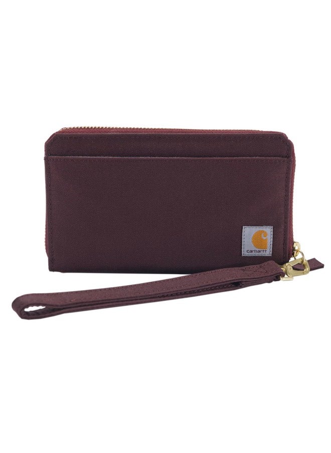carhartt Casual Canvas Wallets For Women Nylon Duck Layflat Clutch (Deep Wine) One Size  - Image 1