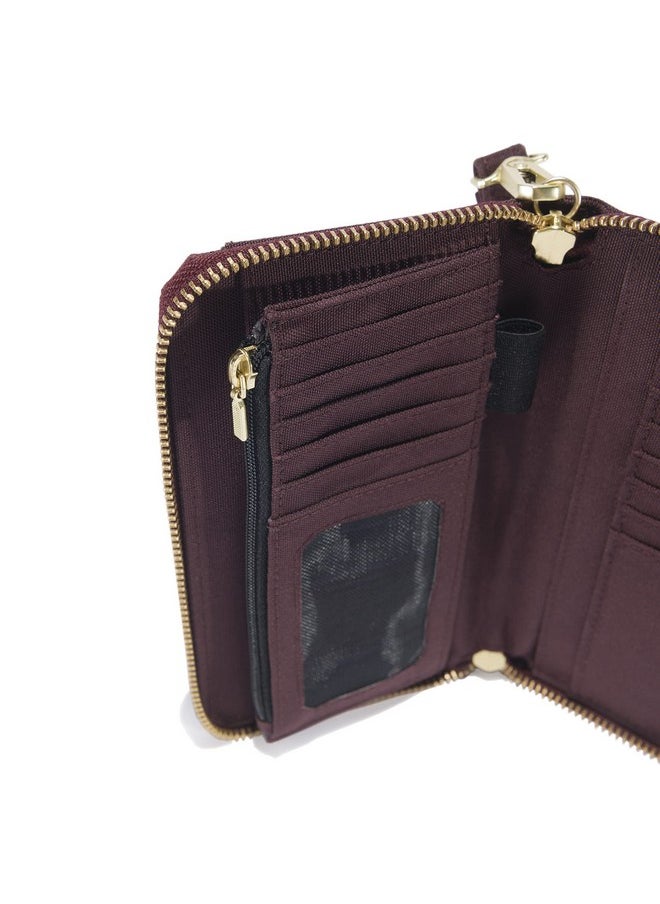 carhartt Casual Canvas Wallets For Women Nylon Duck Layflat Clutch (Deep Wine) One Size  - Image 3