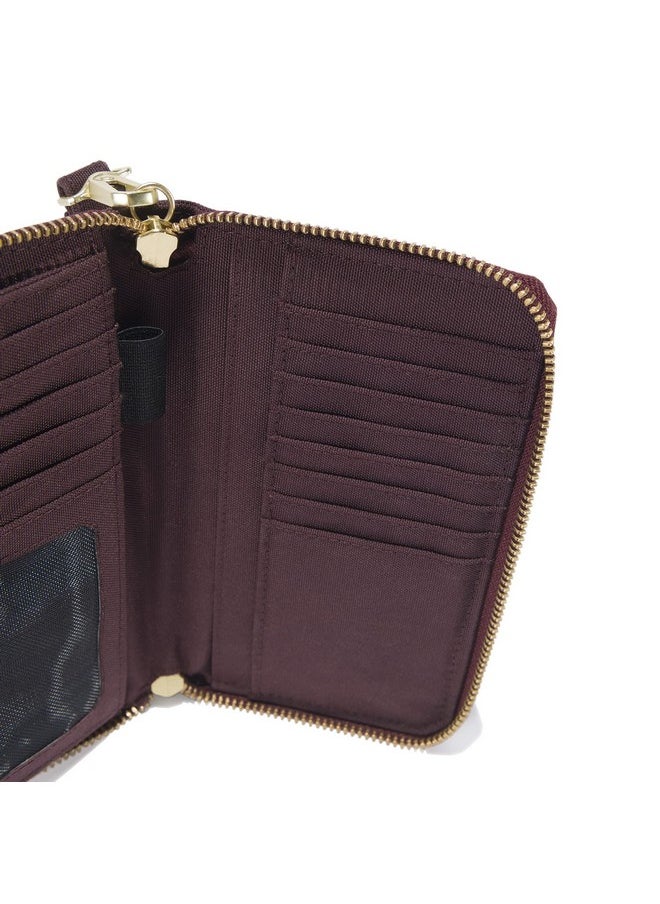 carhartt Casual Canvas Wallets For Women Nylon Duck Layflat Clutch (Deep Wine) One Size  - Image 2