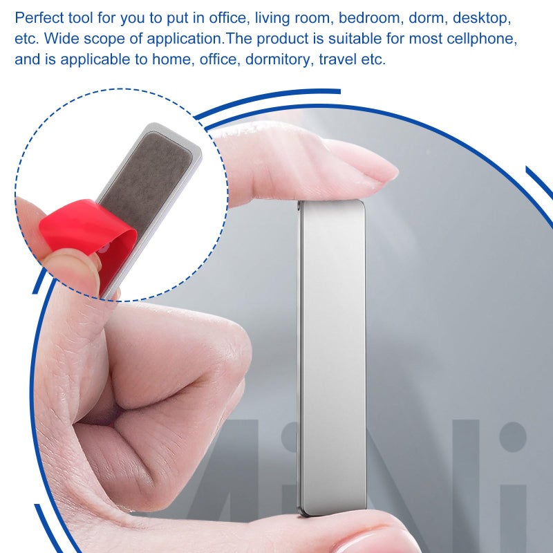 Silver Thin Lightweight Folding Invisible Cell Phone Stand Desktop Mobile Phone Holder - Image 4