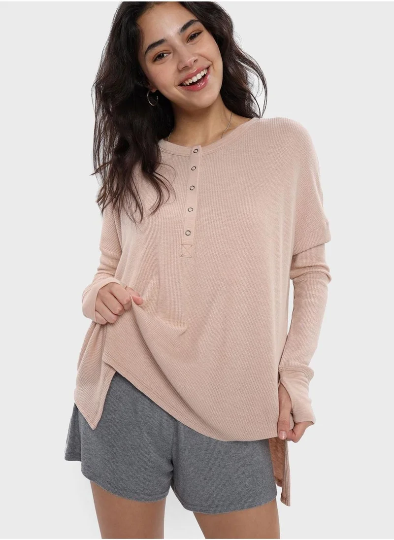 Aerie Button Detail T-Shirt