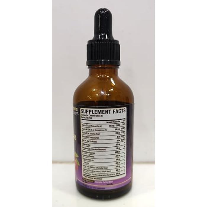 Tenmido 14in1 Magnesium Glycinate Liquid Drops with Taurate, Citrate, L-Theanine, Lemon Balm, Passion Flower, Cellulose Fiber, Potassium, and More - 30ml 1 Fl Oz - Image 2