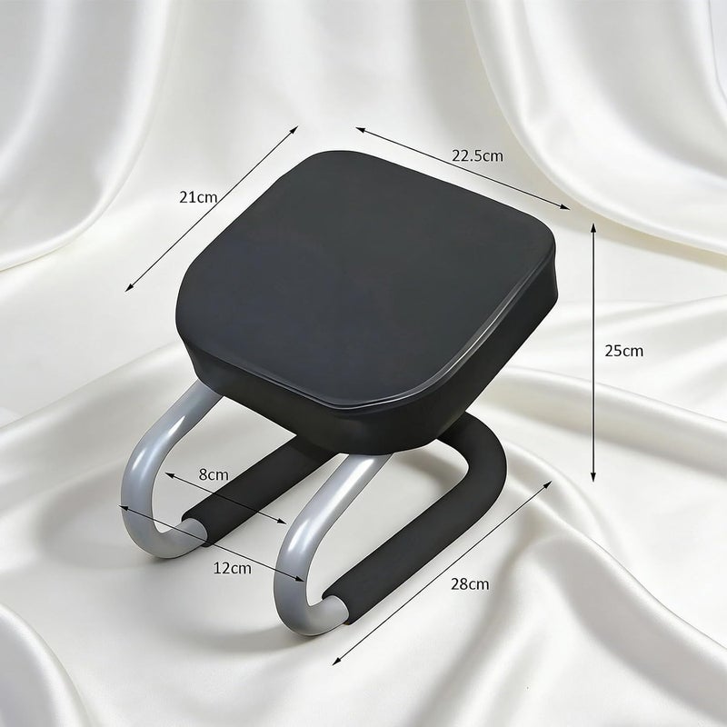 FUREUL Prostration Prayer Sujoud Chair Kneeling Stool for Muslims Comfortable Prayer Position Ergonomic Design Meditation Stool Mindfulness with Anti-slip Cover (Black) - Image 3