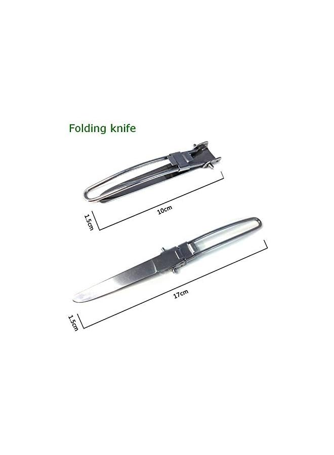 erorex Portable Outdoor Camping Picnic Tableware Set Stainless Steel Folding Fork Spoon And Knife Camping Accessories - Image 4