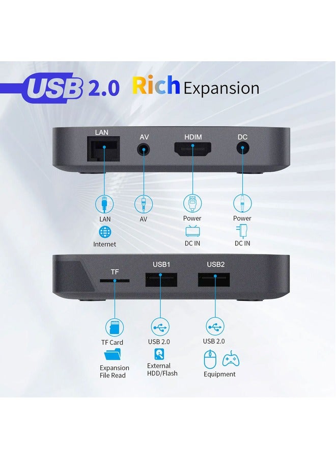 Beauenty Android Box Q3 ATV Android 14.0 OS 4K Ultra HD Smart TV Box All winner Media Player RAM DDR3 8GB ROM EMMC 128GB ATV Voice Remote, Black - Image 3