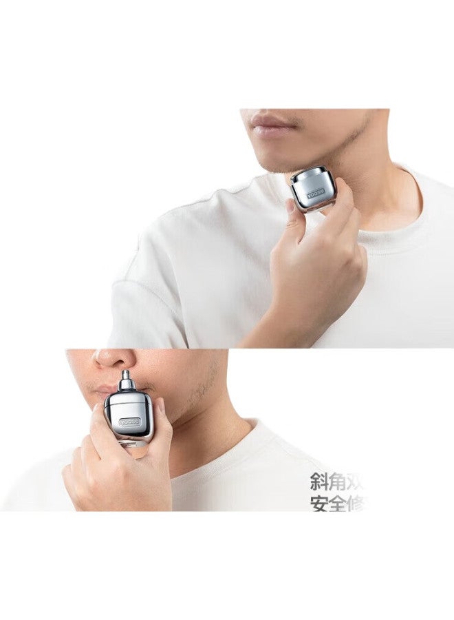 Yoose Portable Electric Shaver And Nose Hair Trimmer 2-In Birthday Gift For Boyfriend, Husband, Beard Trimmer D1-T British Green - Image 1