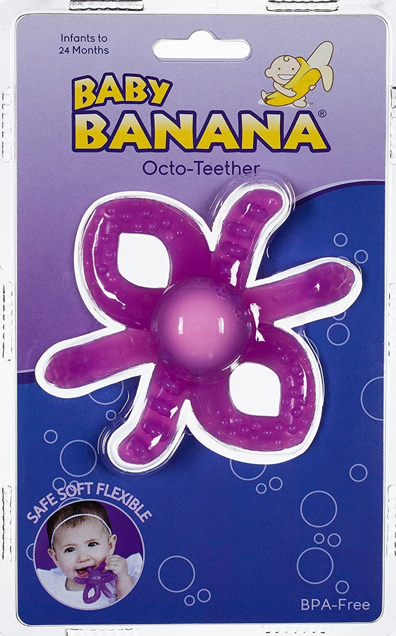 Baby Banana Baby Banana - Octopus Teething Toy Toothbrush, Training Teether Tooth Brush for Infant, Baby, and Toddler  - Image 3
