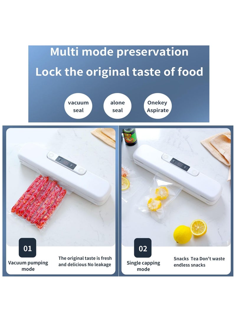 عام آلة فراغ لحفظ الطعام، شاشة عرض LED، نظام ختم الهواء التلقائي المضغوط مناسب لتخزين الأطعمة الجافة والرطبة والدهنية واللينة. - Image 4