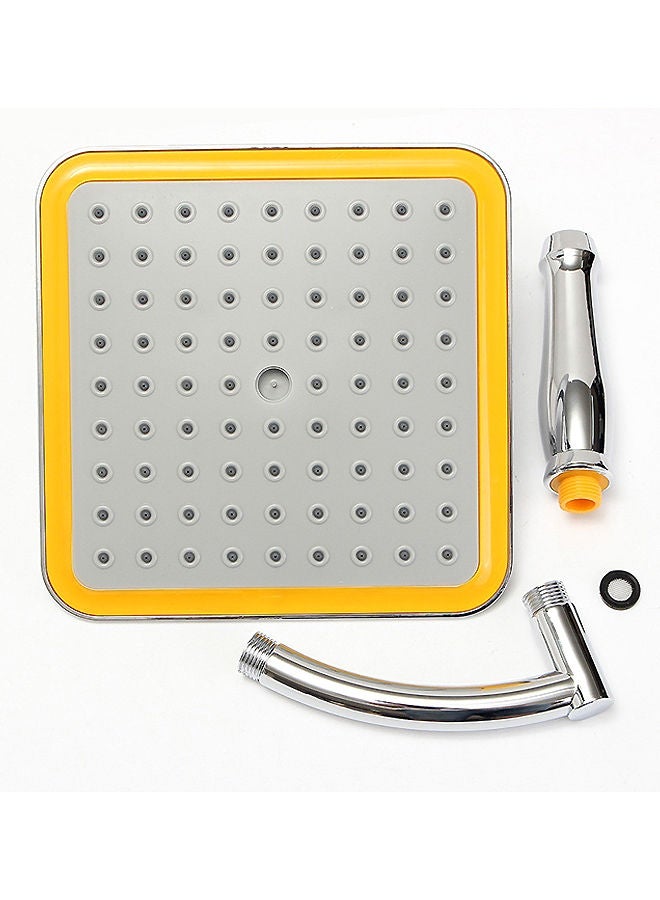 Voberry Square Top Rainfall Shower Head Silver/Yellow 22x5x200mm - Image 2