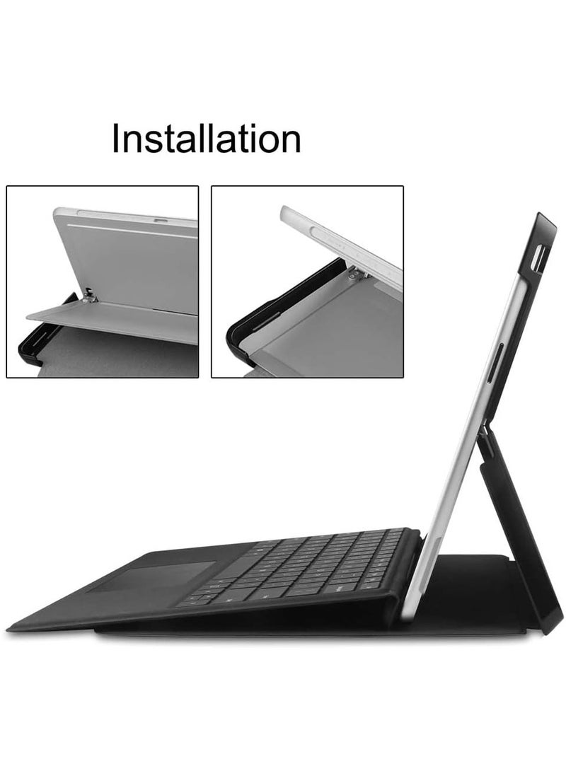 حافظة متوافقة مع مايكروسوفت Surface Pro 11 / Pro 10 / Pro 9، حافظة واقية من جلد البولي يوريثان النحيف ذو الغلاف الصلب - Image 4