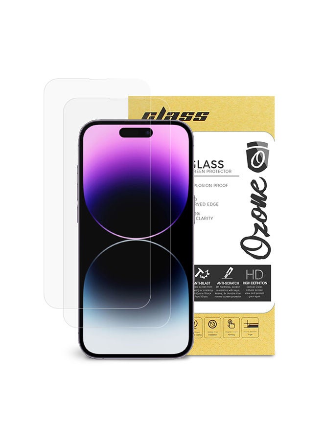 O Ozone Tempered Glass for Iphone 14 Pro Screen Protector, 9H Hardness HD Full Coverage - Image 1