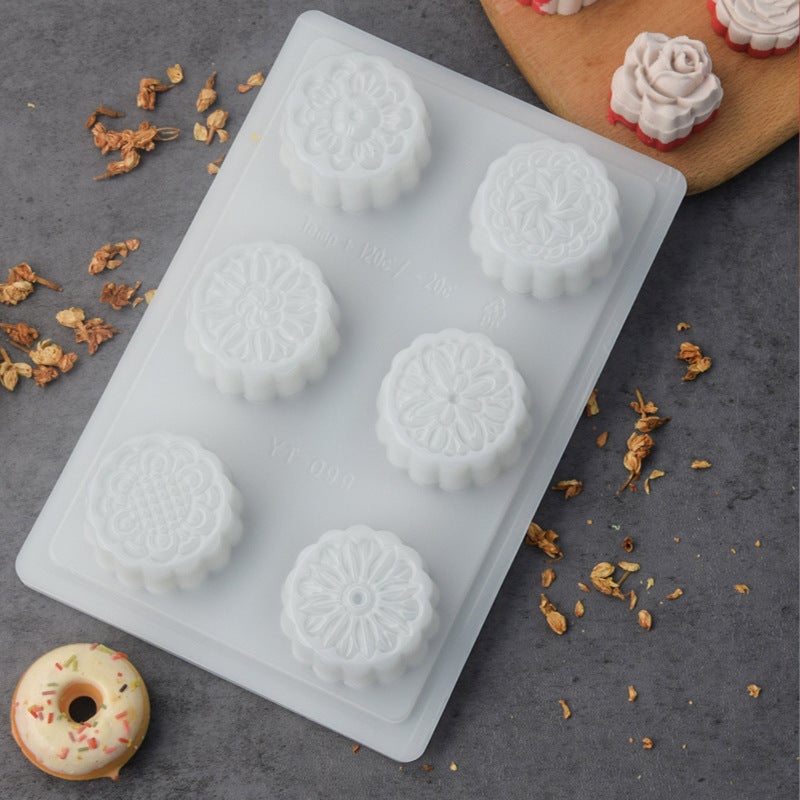 Pp Mold Jelly Pudding Mold Diy Rice Cake Chocolate Mold Pastry Dessert Ice-Cream Moon Cake Six Molds - Image 3