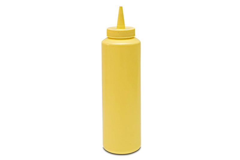 THW®355 ML 12 oz Plastic Squeeze Bottles For Ketchup BBQ Sauce Syrup Condiments Mustard Mayo Hot Sauce Olive Oil Dressing, Yellow- Pack of 6 Pieces - Image 2