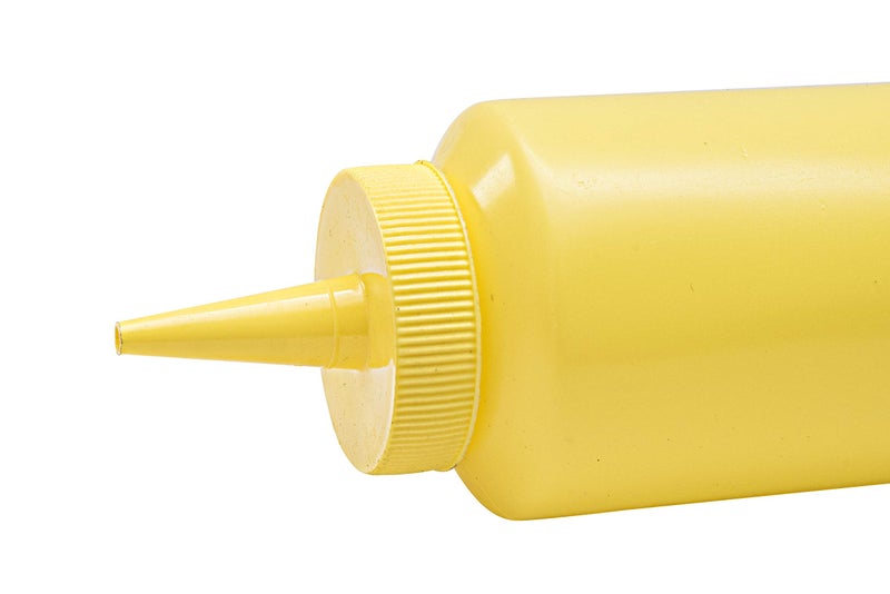 THW®355 ML 12 oz Plastic Squeeze Bottles For Ketchup BBQ Sauce Syrup Condiments Mustard Mayo Hot Sauce Olive Oil Dressing, Yellow- Pack of 6 Pieces - Image 3